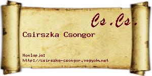 Csirszka Csongor névjegykártya